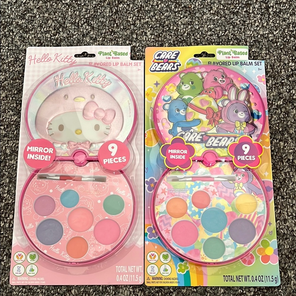 Carebear and Hello Kitty lip set bundle